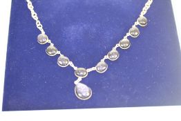 Boxed News bridge silver necklace