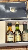 Three Martell cognac miniatures in presentation box