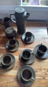 Six Wedgwood Green Jasperware Coffee-Service Pieces