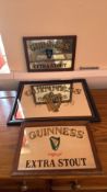 Three framed Guinness advertising mirrors