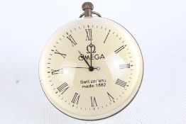 Large brass & glass bubble clock