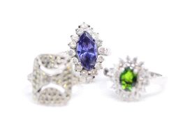 3x Silver rings