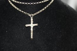 925 Silver Chain and Unmarked Crucifix.