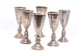 Judaica English Sterling silver kiddush cup x6 eac
