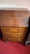 Oak bureau chest with fitted interior