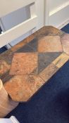 Geometric slate-top coffee table