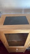 Bentley Designs oak and granite top display cabinet