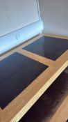 Bentley designs, modern hardwood and glass coffee table