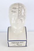 L. N. Fowler Phrenology Ceramic Head Bust