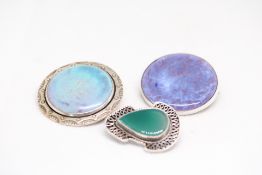 2x Ruskin brooches set with in silver & 1 other si