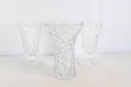 3 Waterford crystal vases
