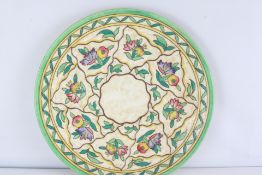 Charlotte Rhead charger - signed to verso (diameter 36cm)