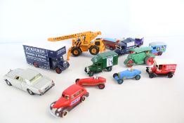Group of vintage die-cast model vehicles and construction plant