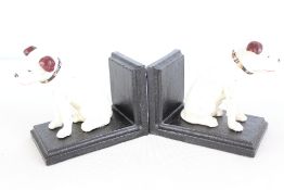 Pair of cast iron nipper the dog bookends