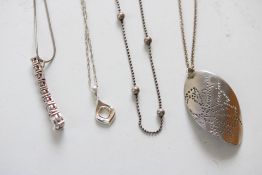 4 Silver necklaces