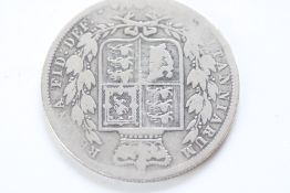 Victorian silver 1/2 crown coin