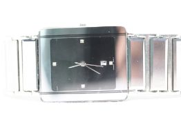 Gents tank style watch with Tungsten strap