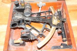 Cased marine sextant with National Physical Laboratory certificate, dated 1920