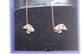 Swarovski Gemmed Swan Pair Of Earrings in Original