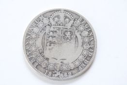 Victorian silver 1/2 crown coin
