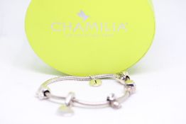 Silver Chamilia charm bracelet with original box (