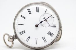 Unmarked White Metal Pocket Watch.