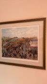 Tom Dodson: Fairground Scene, signed colour print (59cm x 68cm including frame)