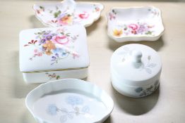 Royal crown derby 2 pin dishes & 1 trinket box tog