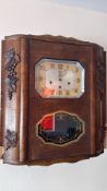 Art Deco Walnut Wall Clock with Grapevine Carving, L.B.B. Dial