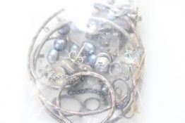 Collection of assorted silver earrings