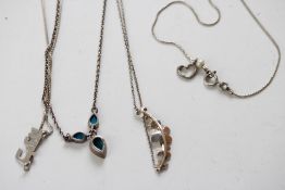 4 Silver necklaces