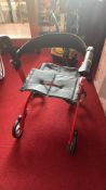 Nitro four-wheel rollator walker with seat and brakes