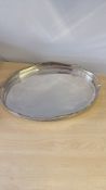 Oval silver-plated gallery tray