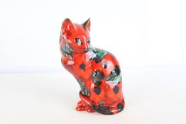 Anita Harris large sitting cat signed in gold