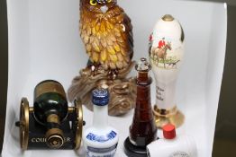 Collection of miniature decanters, some full (Addi