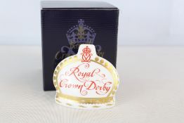 Royal Crown Derby bone china Crown namestand, Collectors Guild special edition, 2003