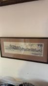 Kenneth A. Bromley: ‘Bradshaw Cricket Club’, signed and dated 1976 (29cm x 63cm including frame)