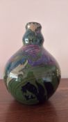 Dutch â€˜Made in Hollandâ€™ Art Nouveau-style floral gourd vase