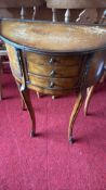 French style demilune hardwood commode
