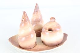 Carlton Ware shell-form cruet set, Made in England