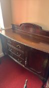 Mahogany Sideboard with Shaped Back and Brass Handles