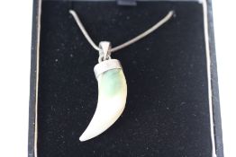 Silver horn necklace boxed