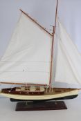 Rigged Model Sailing Yacht on Stand