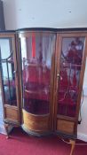 Inlaid mahogany corner display cabinet