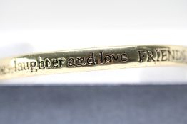 Equilibrium Gold Plated Friendship Bangle in Box.