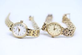 Ladies 2 Gold Plated Rotary Quartz Watches.