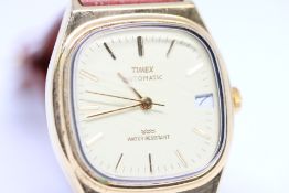 Gents Gold Plated Timex Automatic Watch with date.