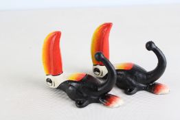Pair of Cast iron Guiness Toucan Coat Hooks