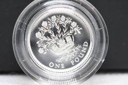 United Kingdom silver proof piedfort one pound coi