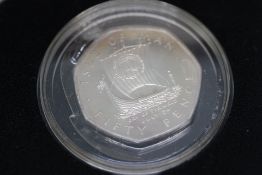 Silver proof 50p coin